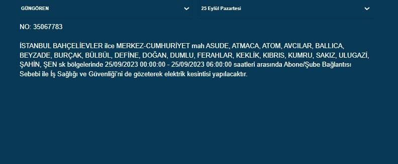BEDAŞ İstanbul’un 22 ilçesinde elektriklerin kesileceğini duyurdu - Resim: 8